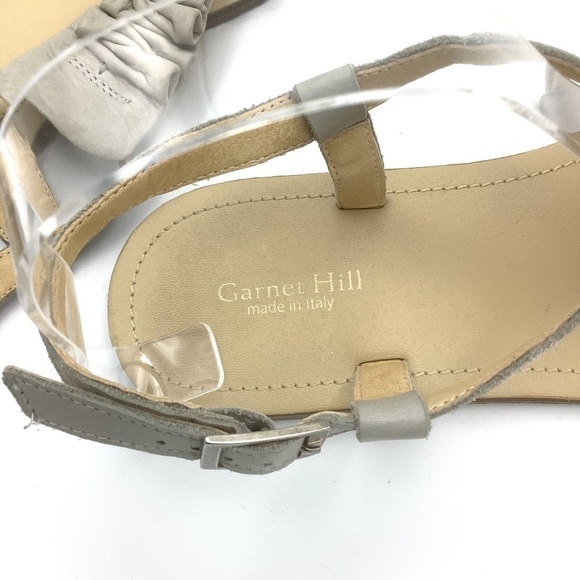 Garnet Hill Leather Ruffled Flats Tongue Sandals Made in Italy 8 - Picture 8 of 11